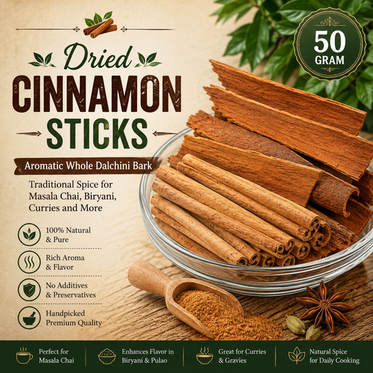 Cinnamon Sticks | Aromatic Whole Dalchini Bark | Traditional Spice for Masala