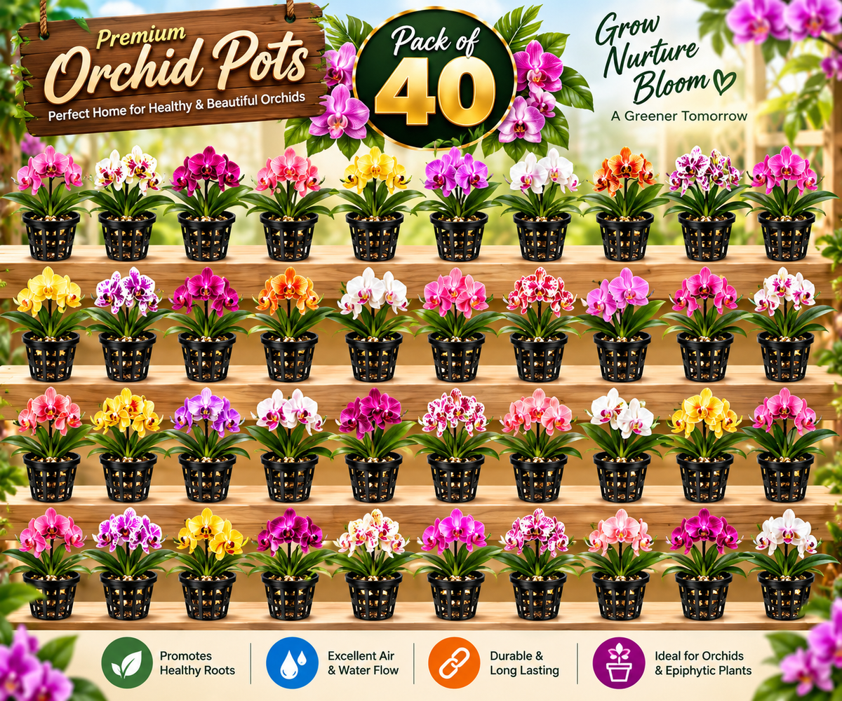 Premium Plastic Hydroponic & Orchid Pot, (4" Diameter x 3" Height)